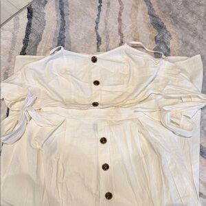 SHEIN Cream Button-Up Women's Blouse